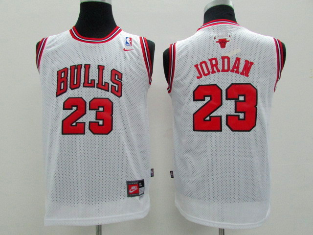 NBA Youth Chicago Bulls #23 Michael Jordan White Game Nike Jerseys->->Youth Jersey